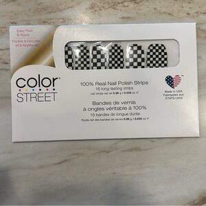 Color Street Check Yourself Nail Polish Strips Black and Clear New in Package